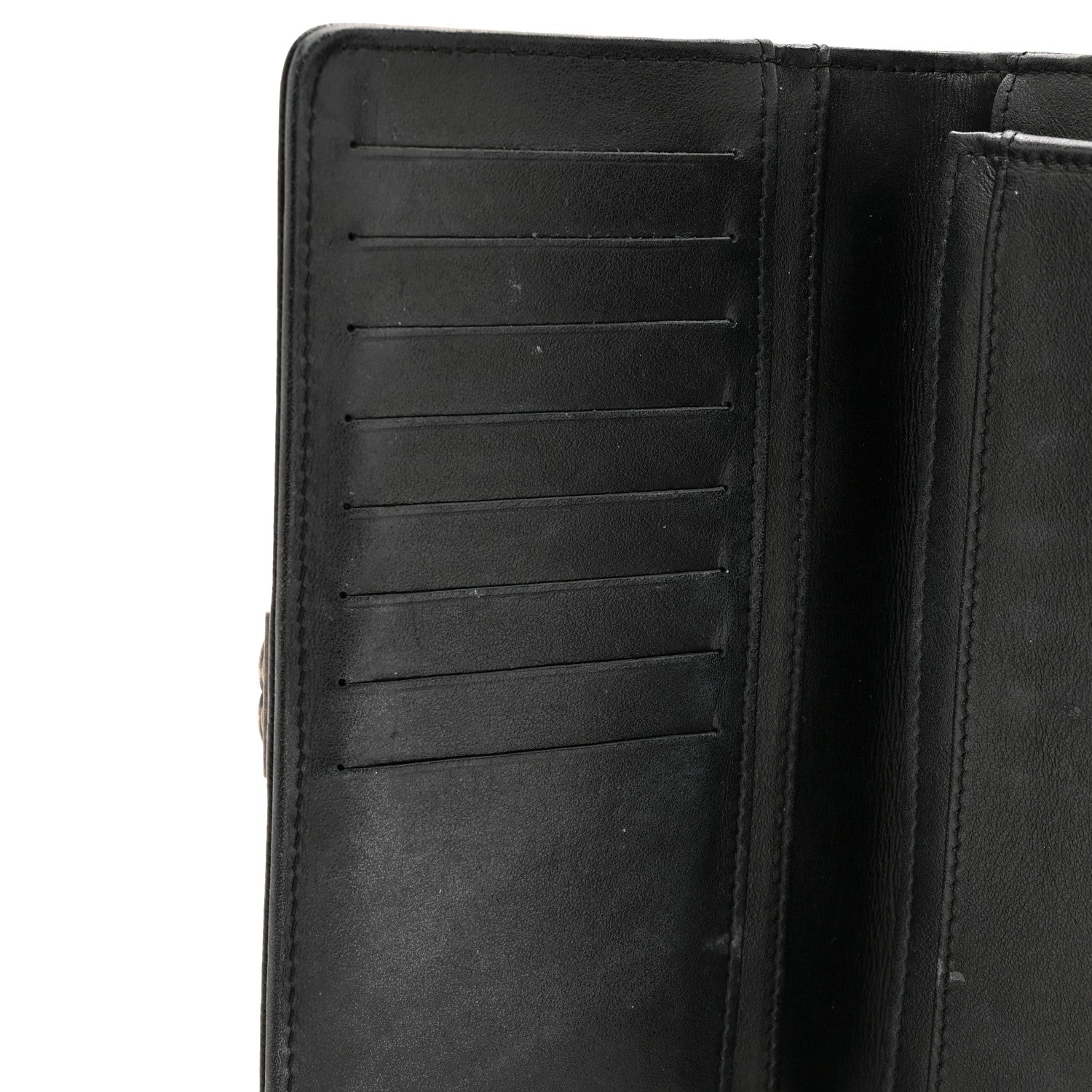 Caviar Quilted Boy Yen Wallet Black