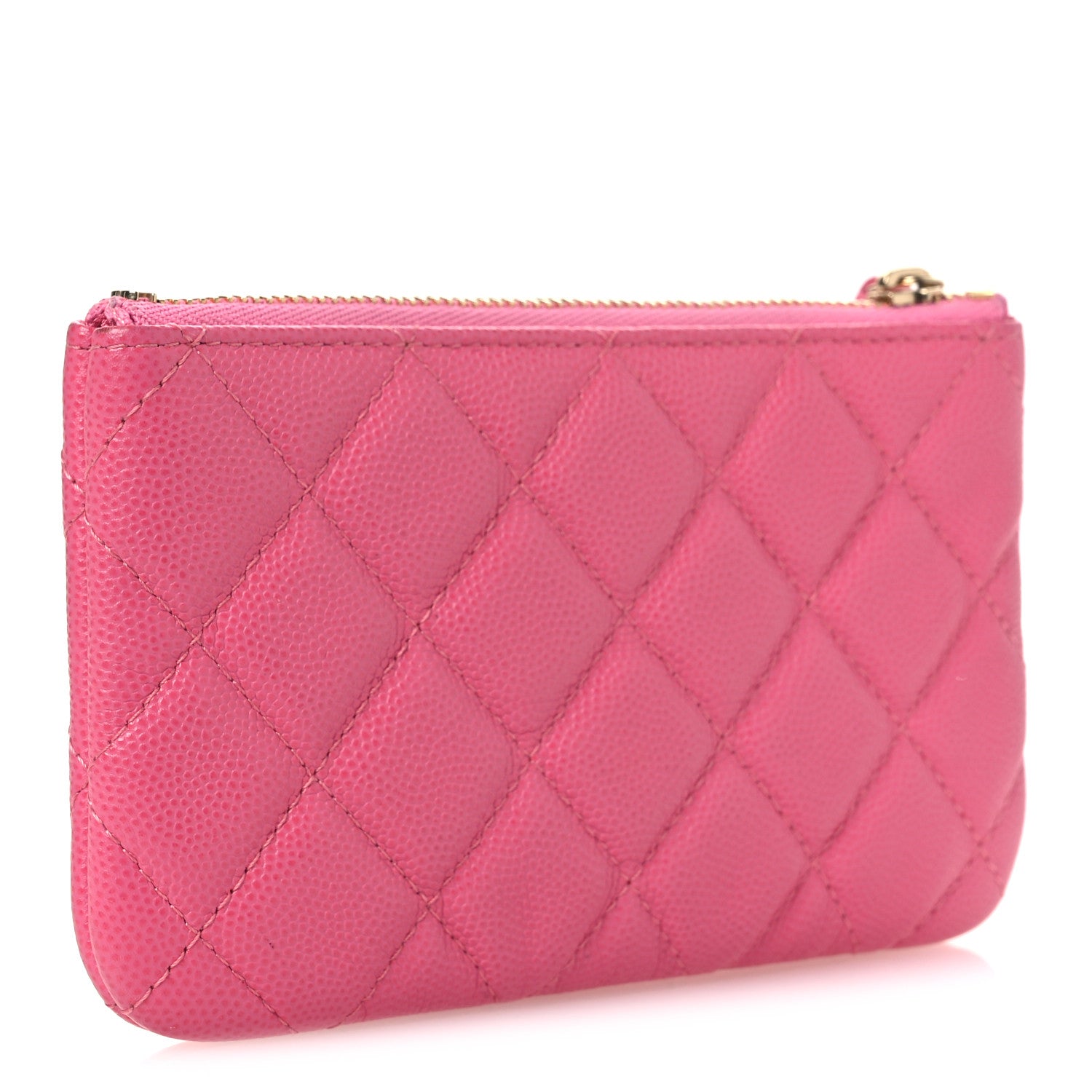 Caviar Quilted Small Cosmetic Case Pink