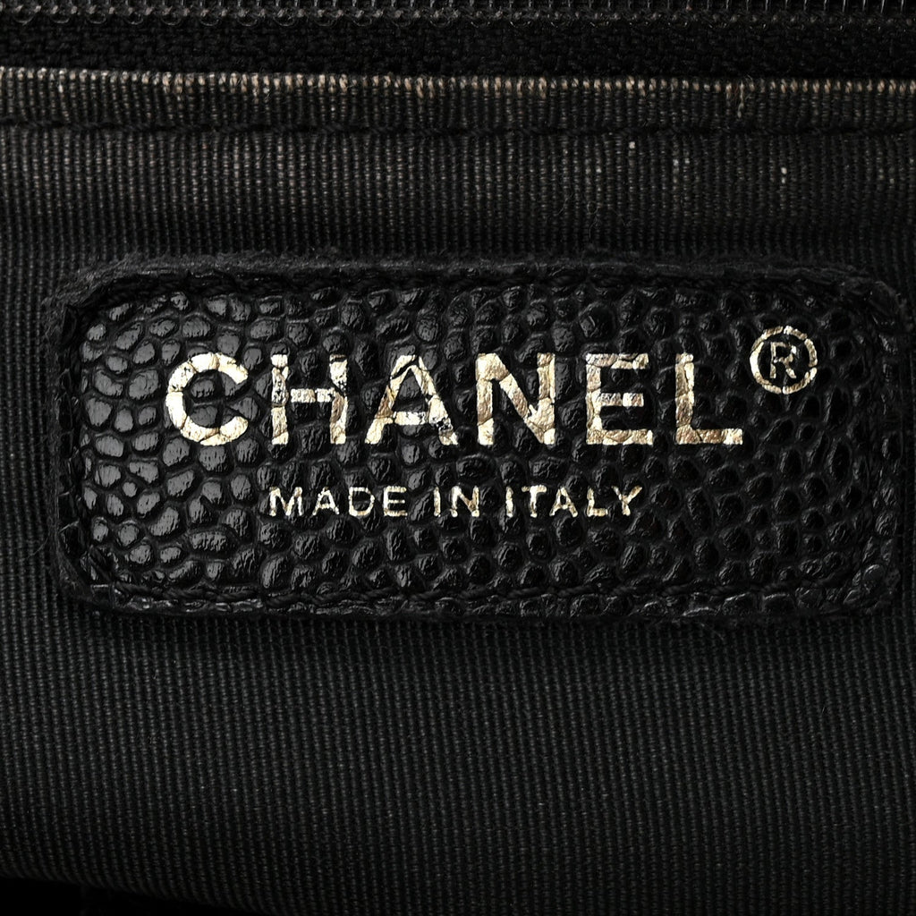 Chanel Caviar Quilted Petit Shopping Tote PST Black