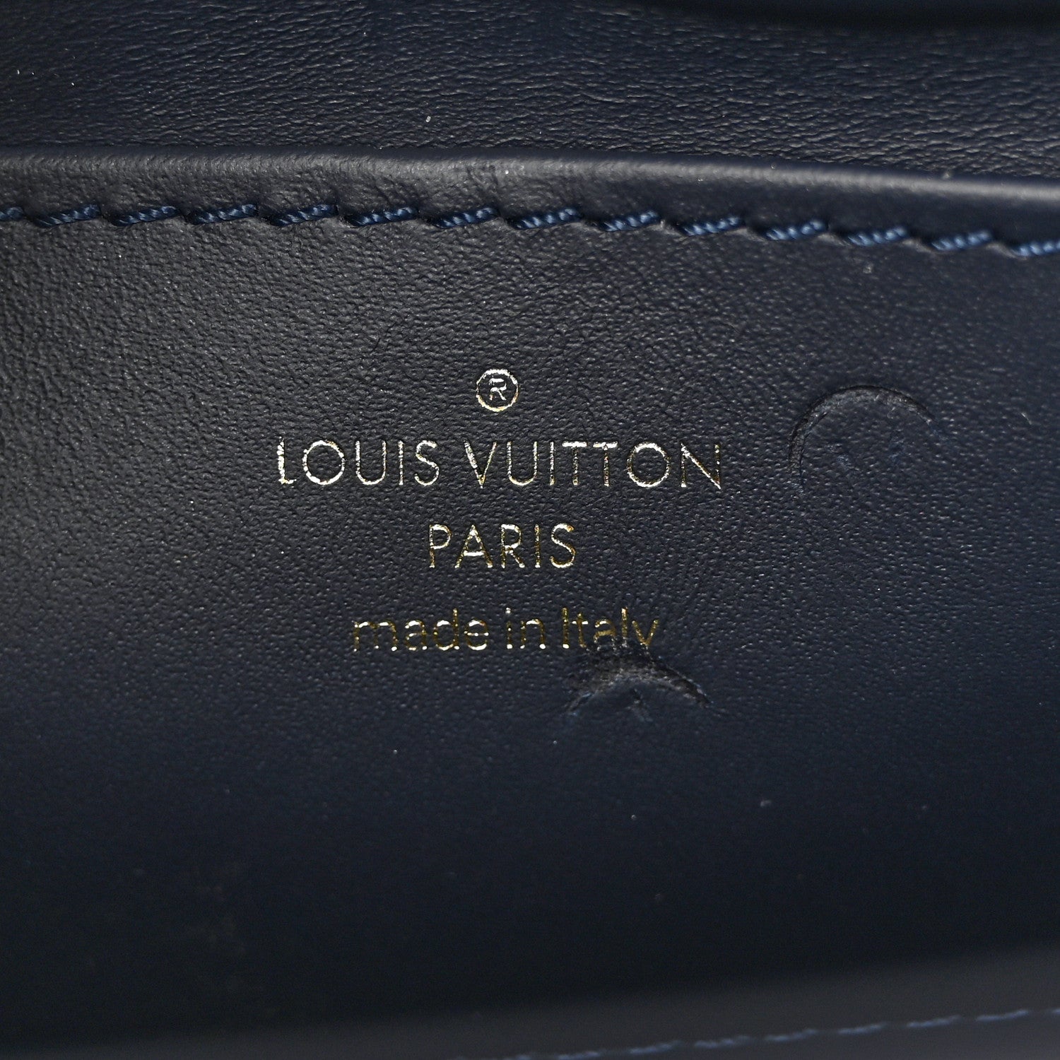 Louis Vuitton Lambskin Malletage Top Handle GO-14 MM Bleu Marine