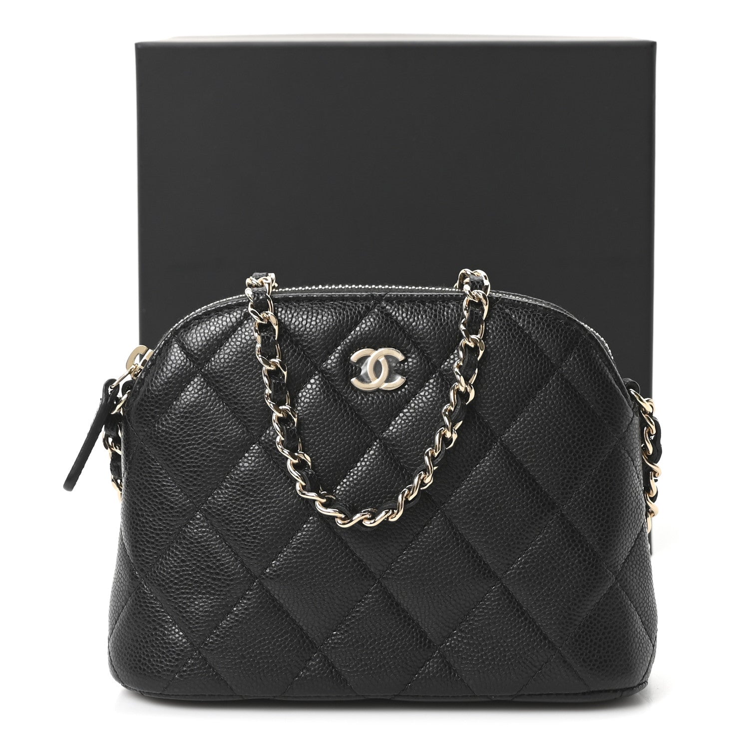 Chanel Caviar Quilted Classic Clutch With Chain Black