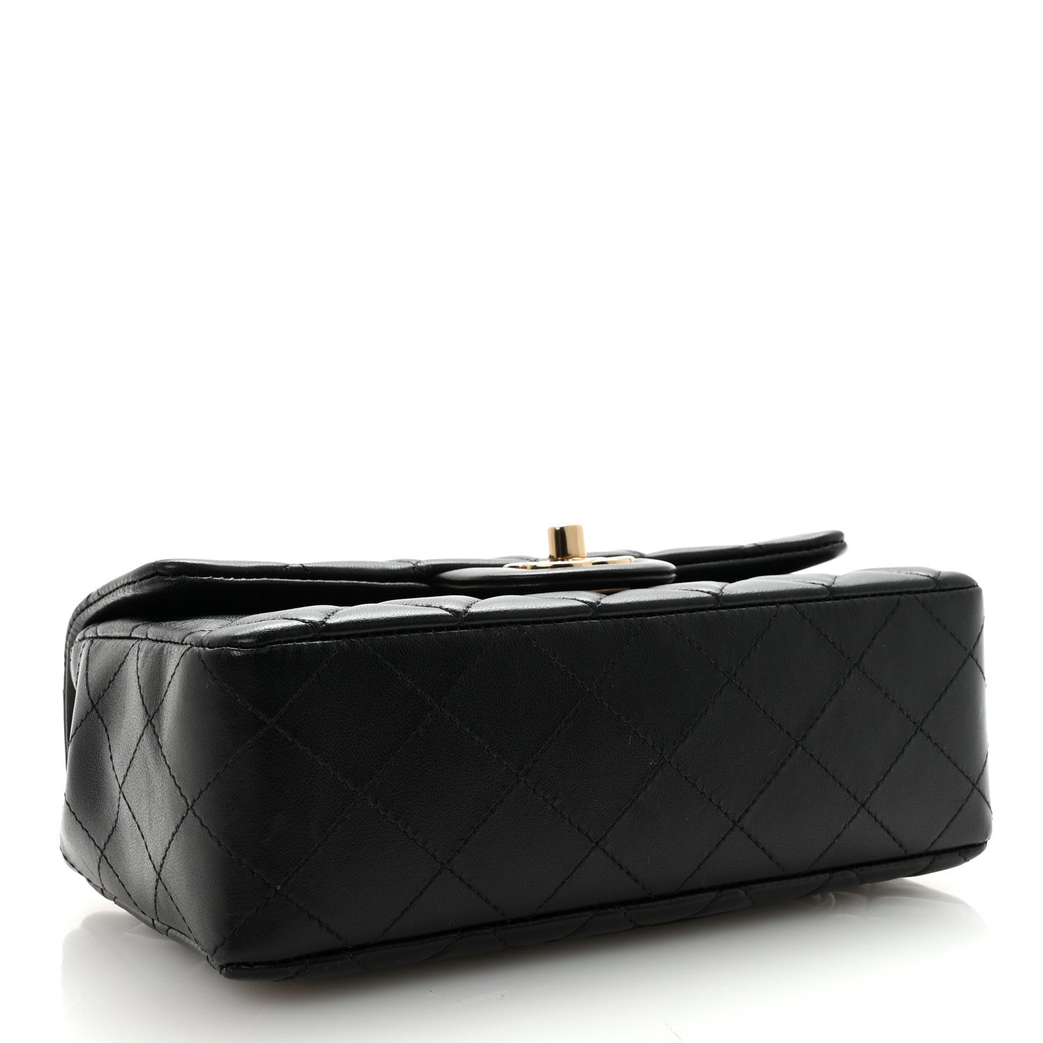 Chanel Lambskin Quilted Mini Rectangular Flap Black