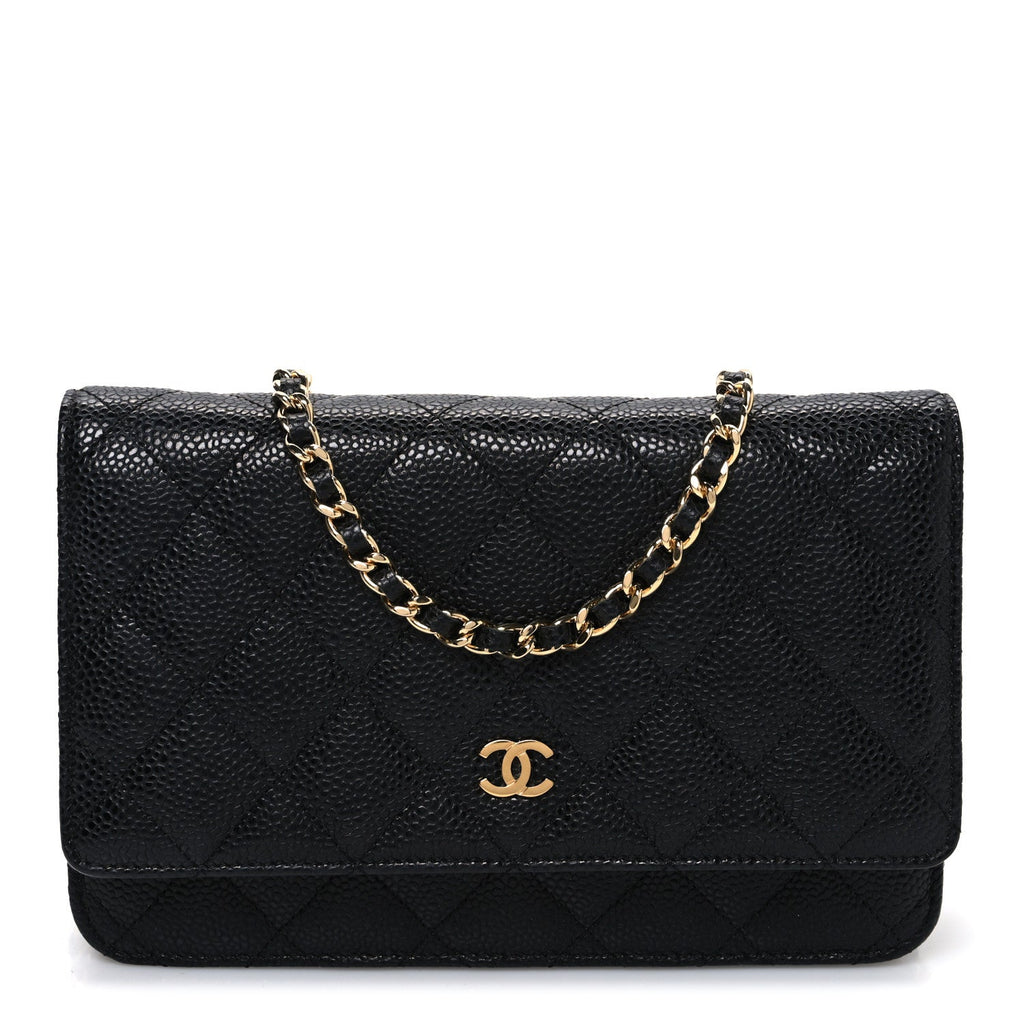 Chanel Caviar Quilted Wallet on Chain WOC Black