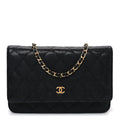 Chanel Caviar Quilted Wallet on Chain WOC Black