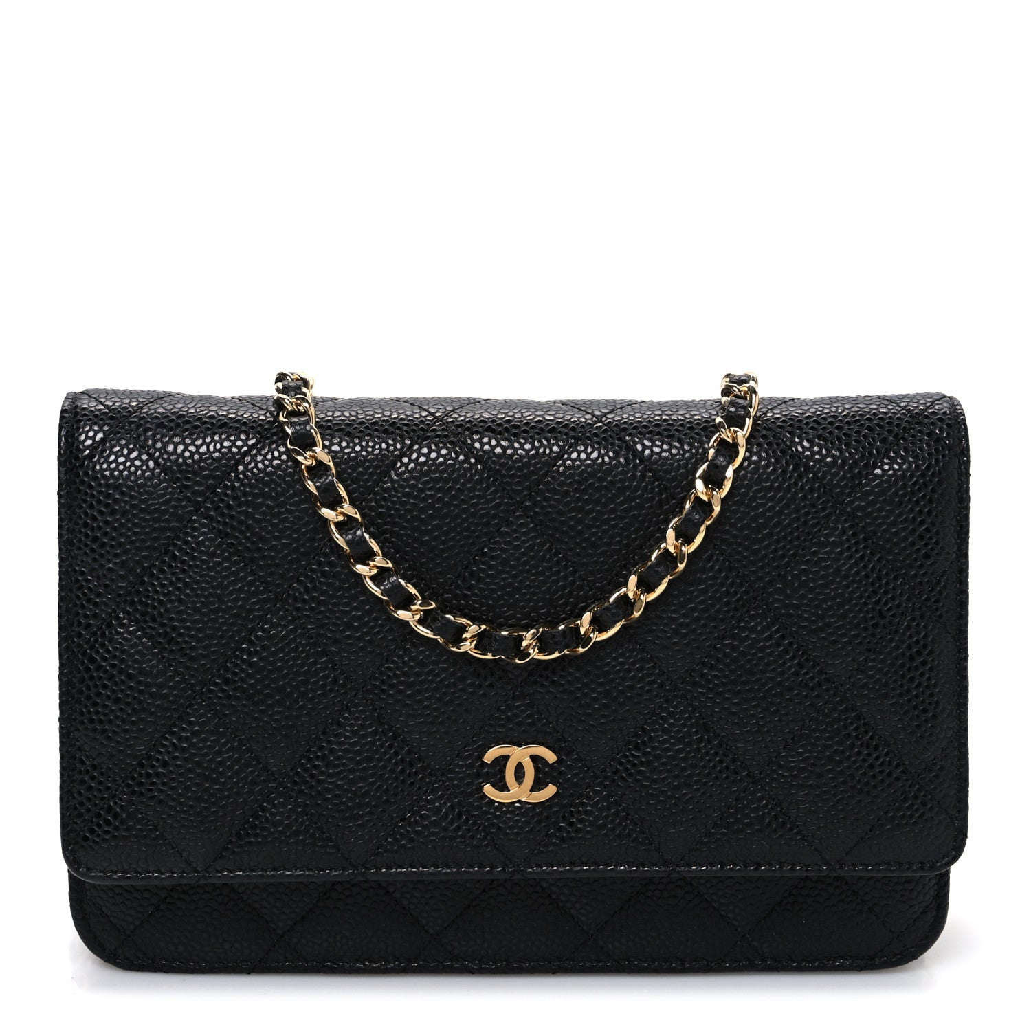 Chanel Caviar Quilted Wallet on Chain WOC Black