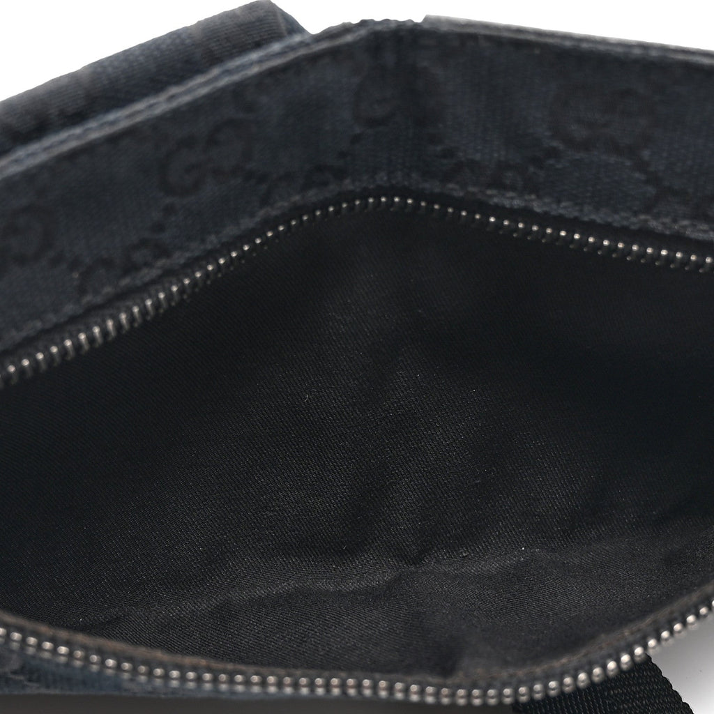 Gucci GG Monogram Double Pocket Belt Bag Black