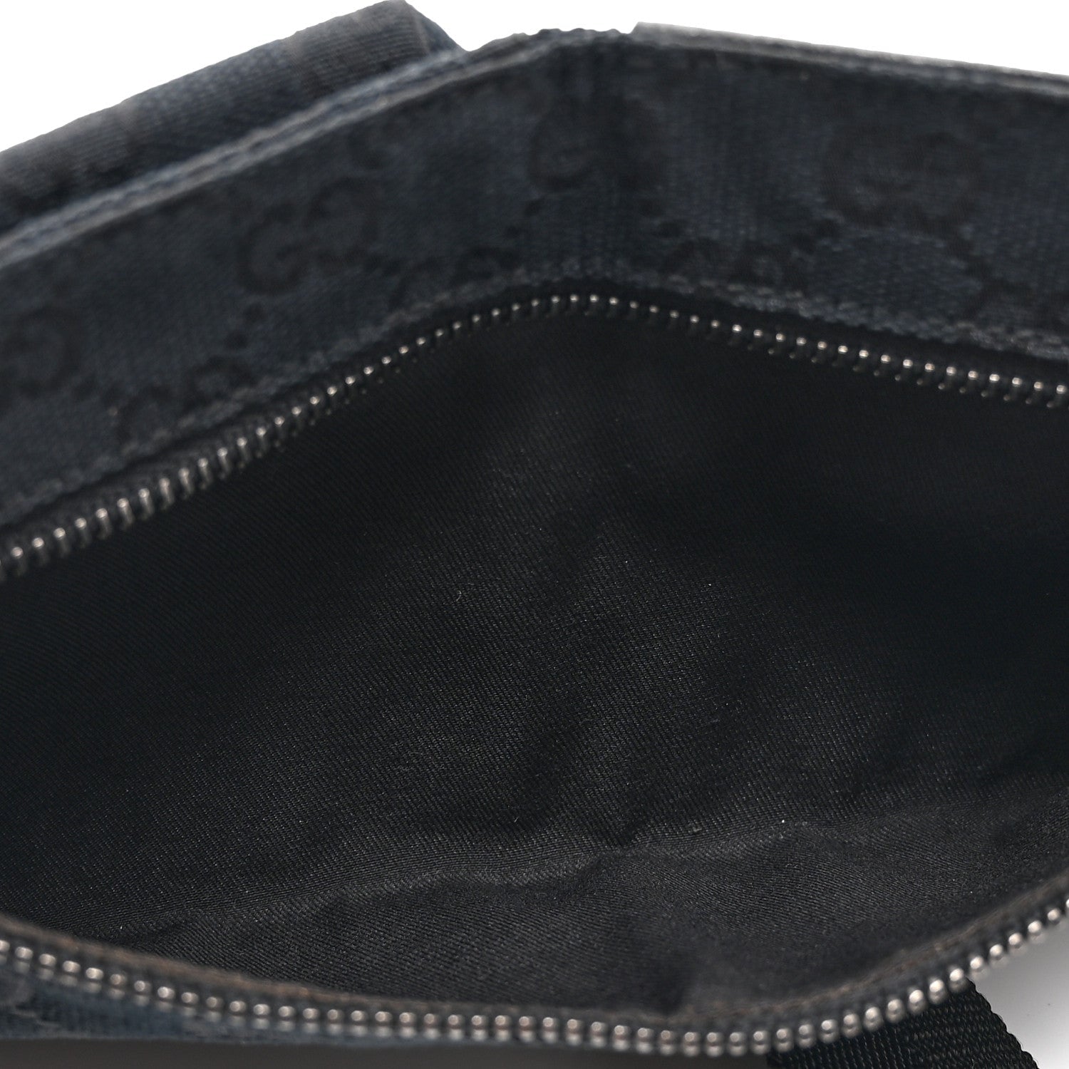 Gucci GG Monogram Double Pocket Belt Bag Black