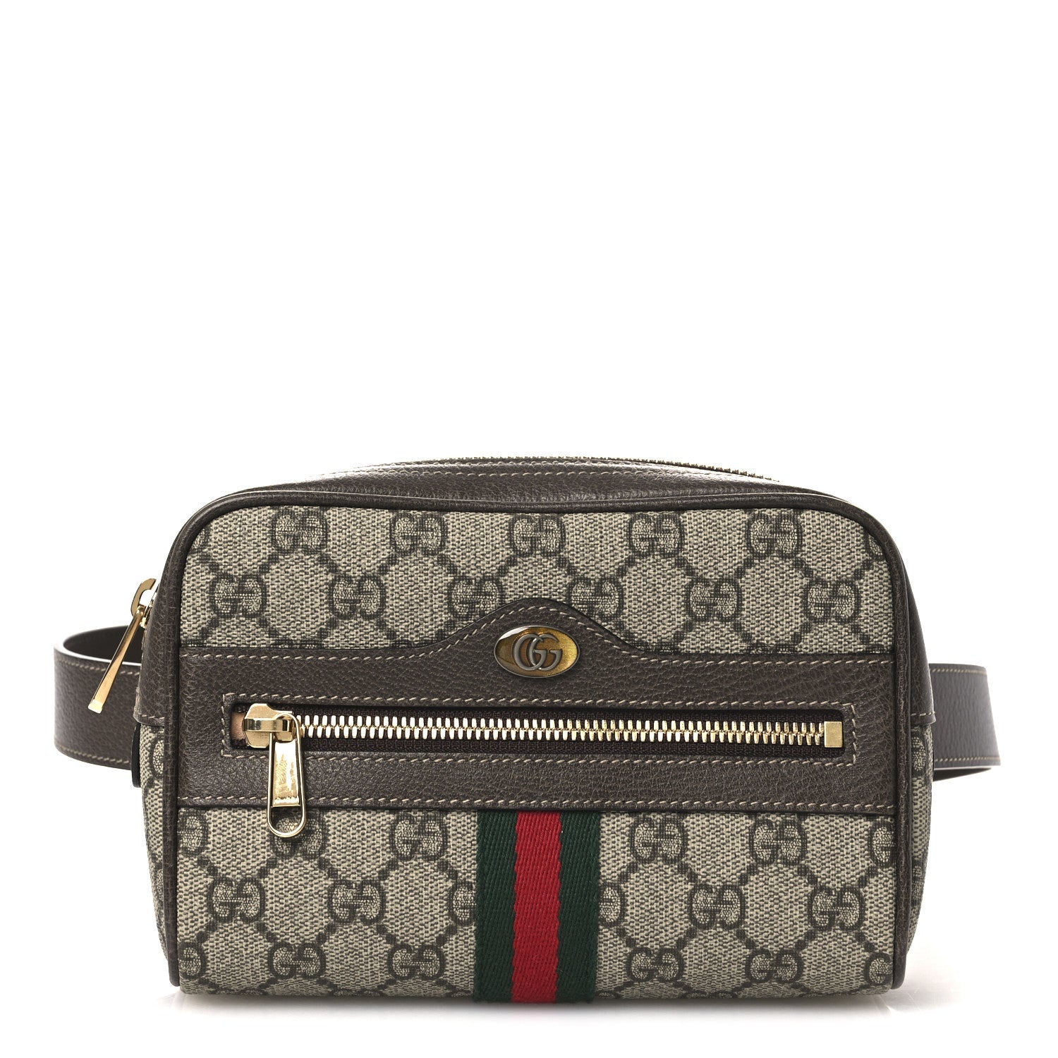 Gucci GG Supreme Monogram Web Small Ophidia Belt Bag 75 30 Dark Brown