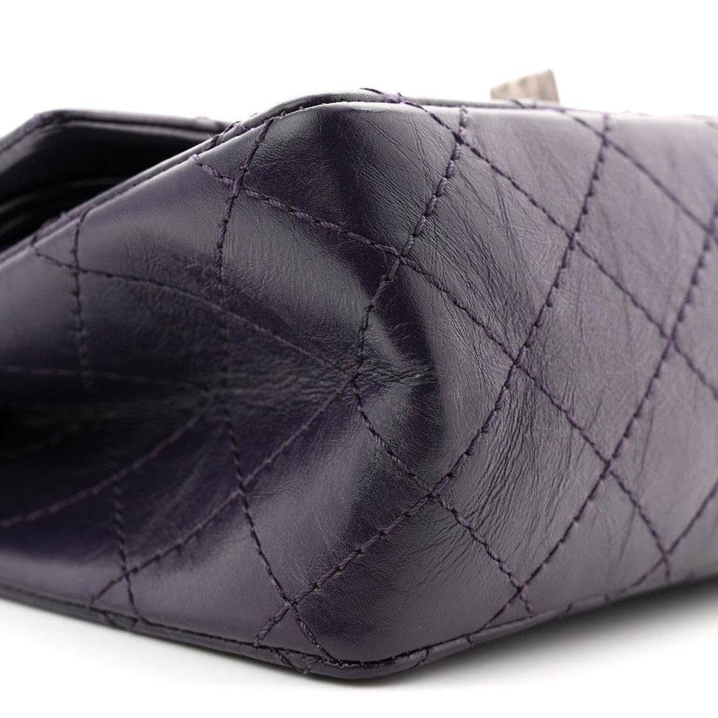 Chanel Aged Calfskin Quilted 2.55 Reissue Mini Flap Dark Purple