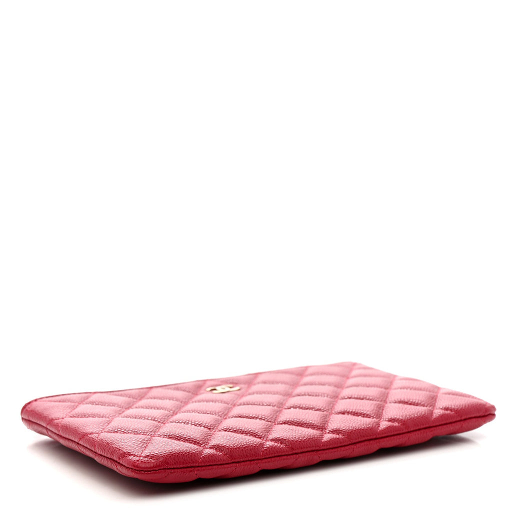 Caviar Quilted Small Zipped Pouch Pink