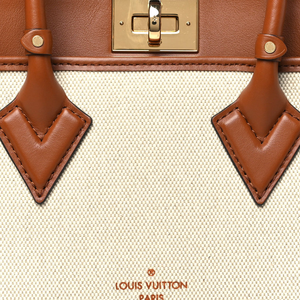 Louis Vuitton Canvas Calfskin Monogram On My Side PM Caramel Tan