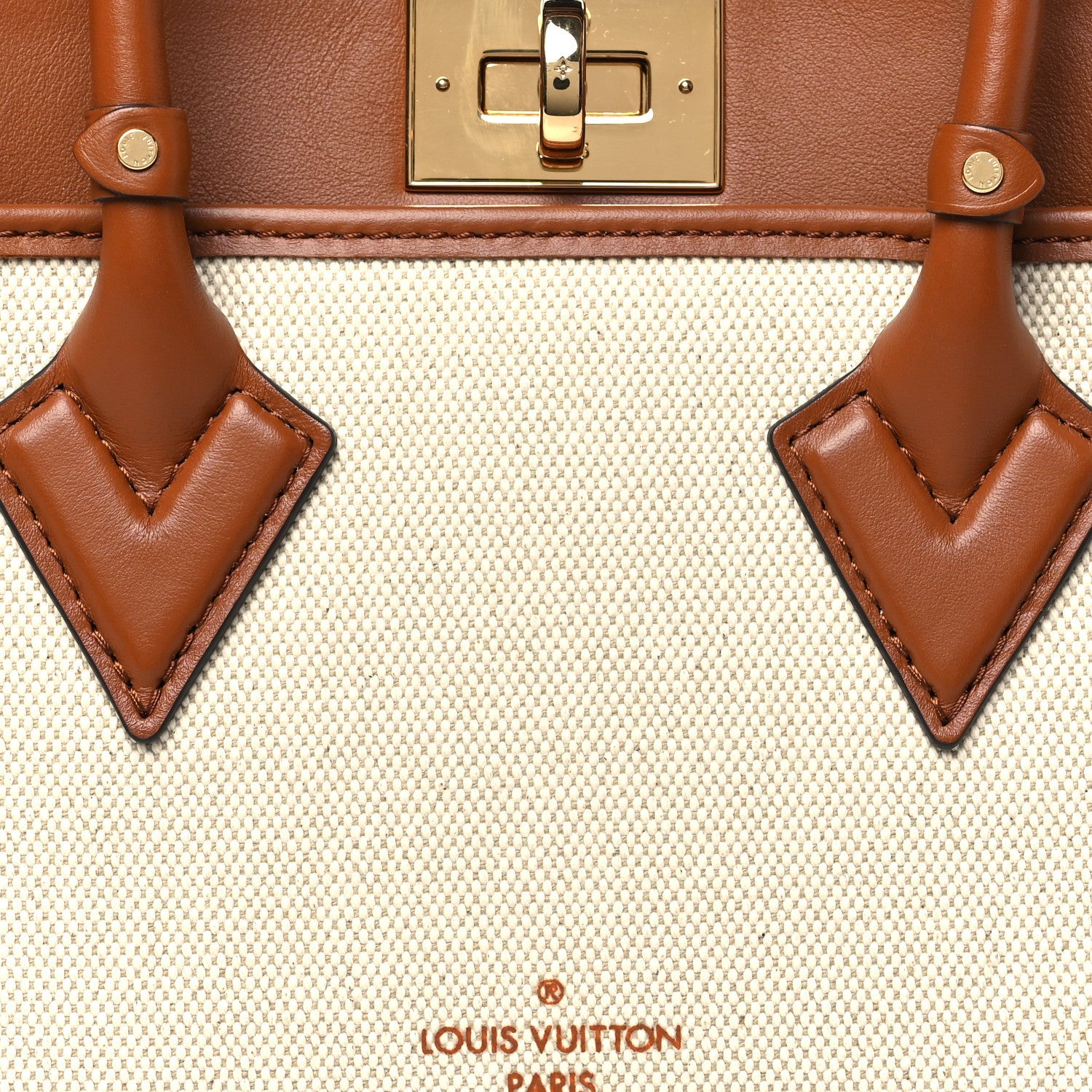 Louis Vuitton Canvas Calfskin Monogram On My Side PM Caramel Tan