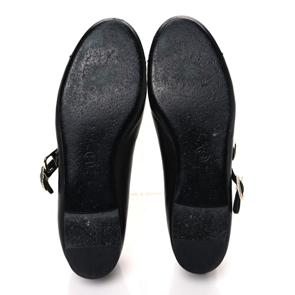 Lambskin Mary Jane Flats 40 Black