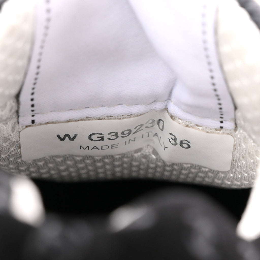 Nylon Suede Calfskin Printed CC Sneakers 36 White Black