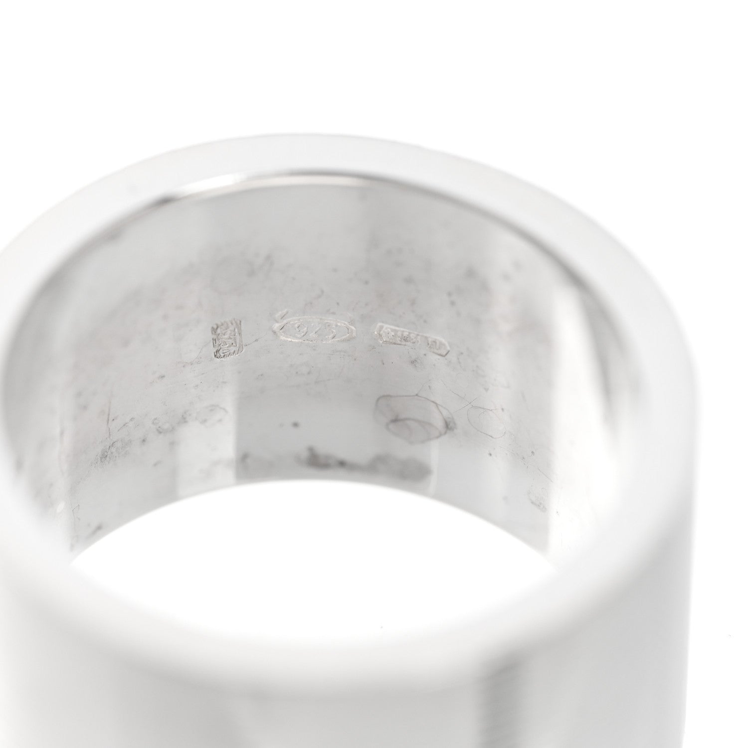 Gucci Sterling Silver 12mm Trademark Wide Band Ring 52 6