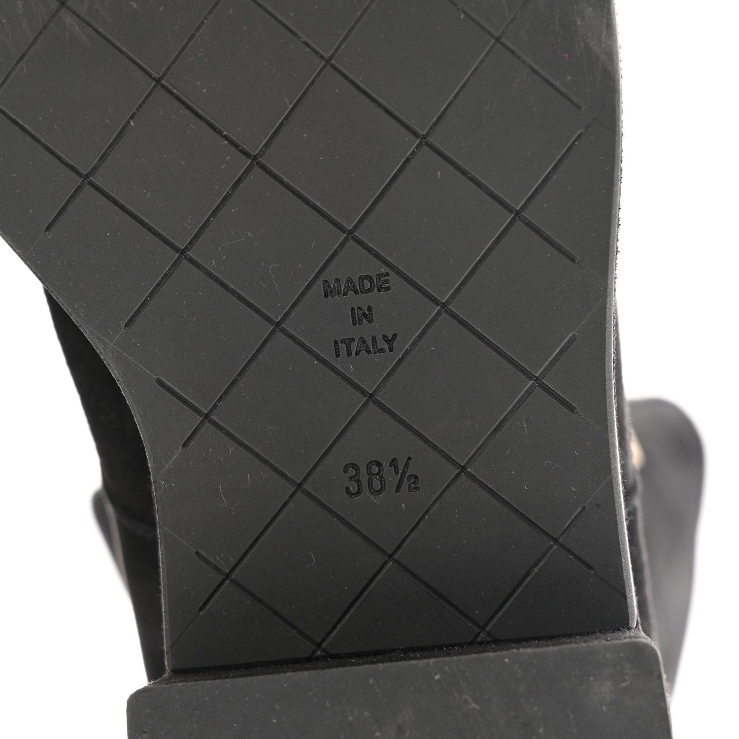 Chanel Suede Quilted Lace Up Combat Boots 38.5 Black