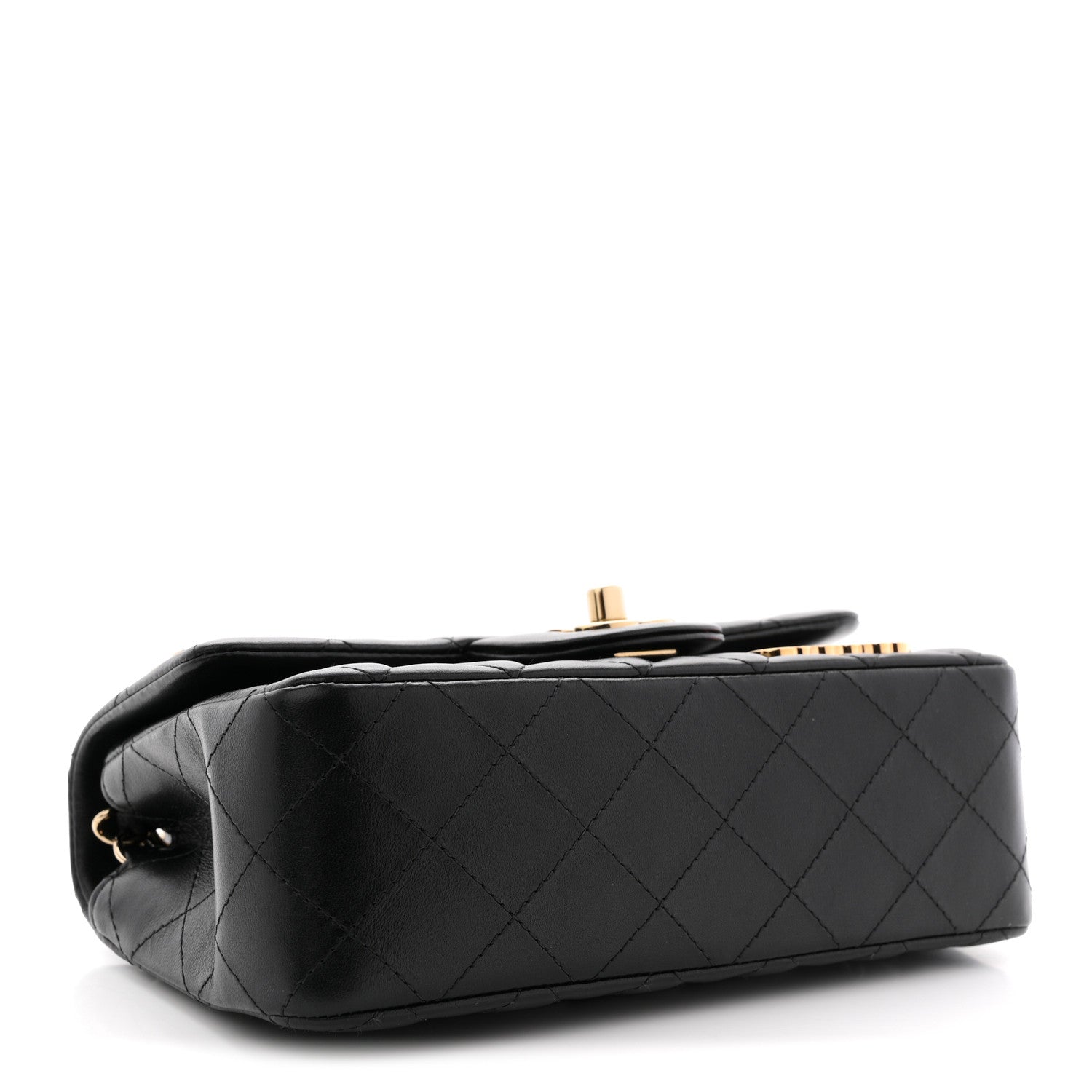 Chanel Lambskin Quilted Hollywood Charms Mini Rectangular Flap Black