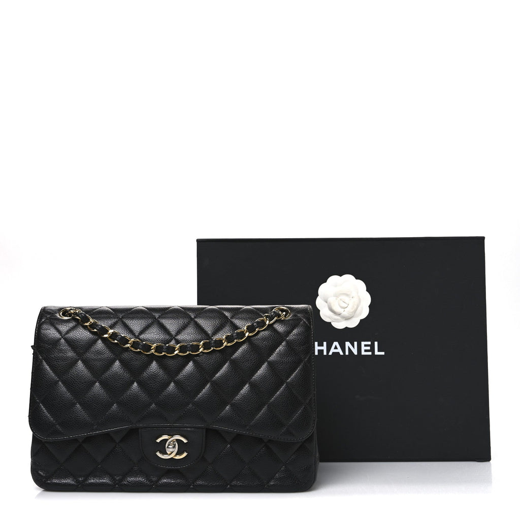 Chanel Caviar Quilted Jumbo Double Flap Black