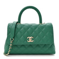 Chanel Caviar Quilted Mini Coco Handle Flap Green