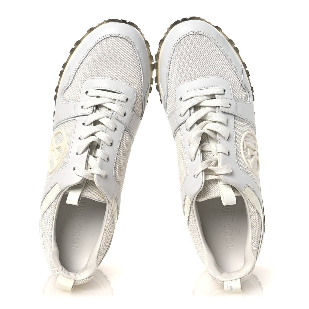Louis Vuitton Calfskin Mesh Run Away Sneakers 37.5 White