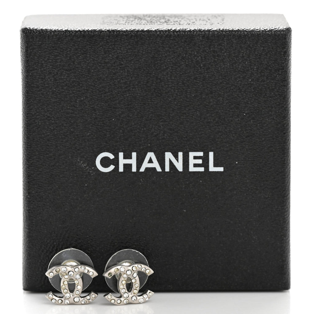 Crystal CC Earrings Silver