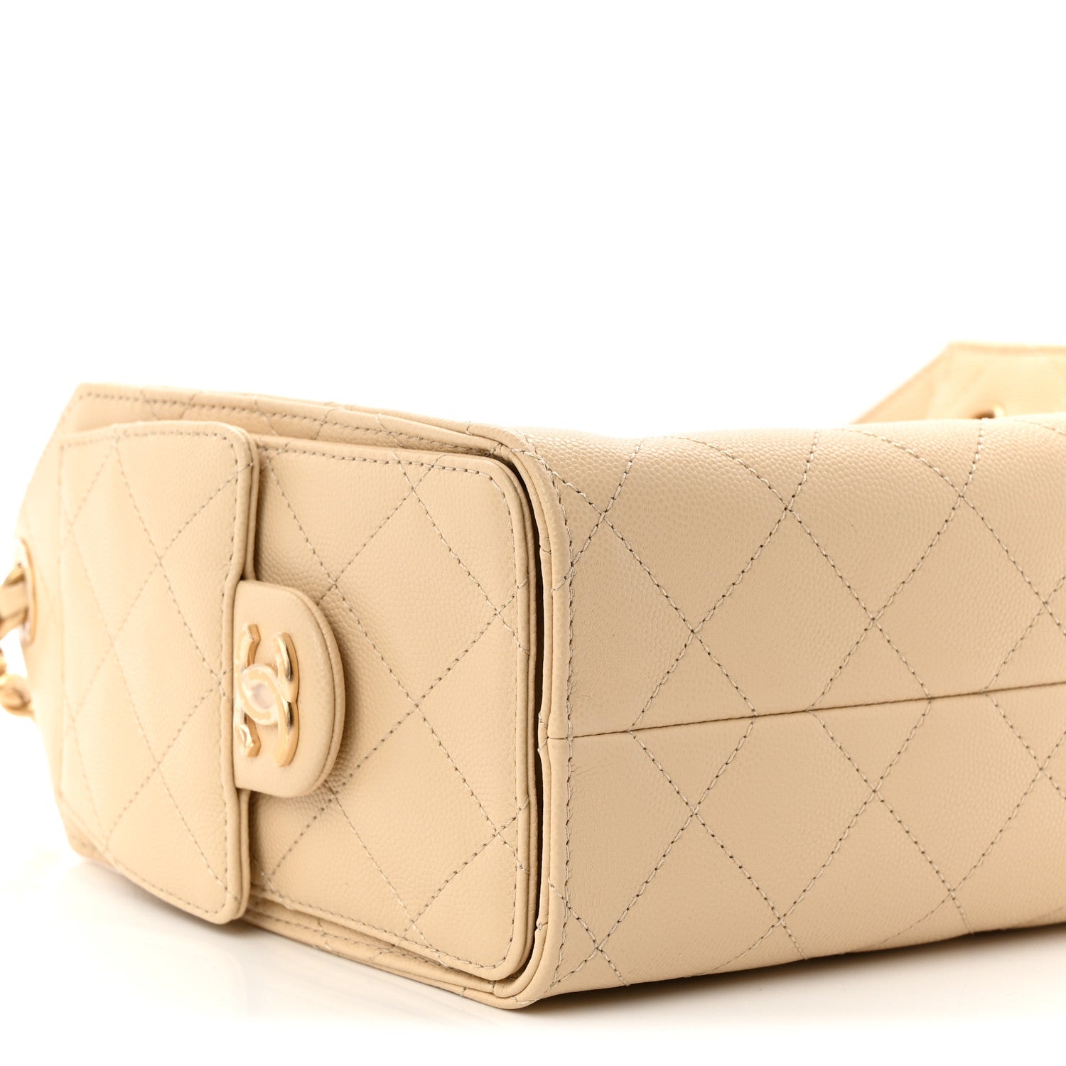 Chanel Caviar Quilted Mini Chanel 25 Handbag Beige