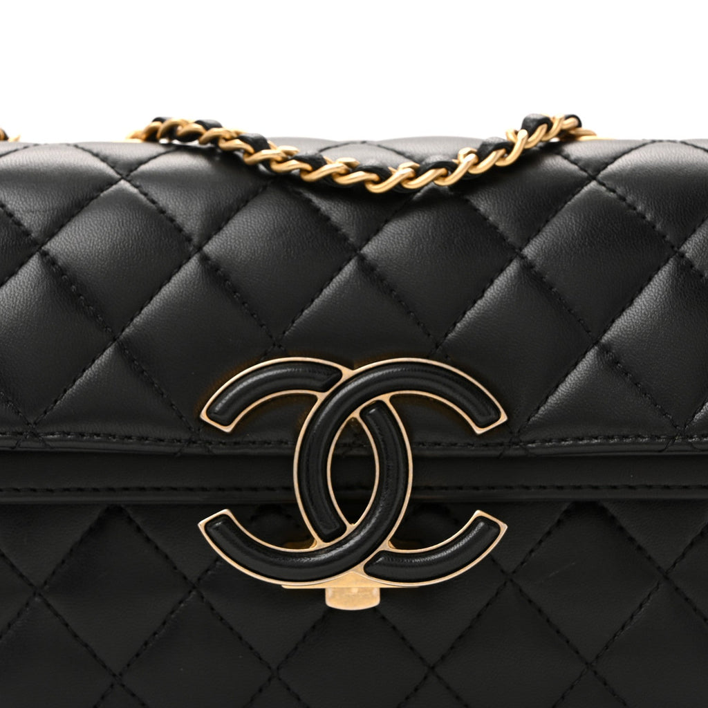 Chanel Lambskin Quilted Small CC Chic Flap Black