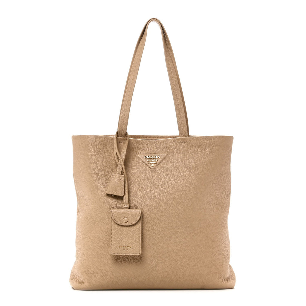 Prada Vitello Daino Soft Large Tote Bag Sabbia