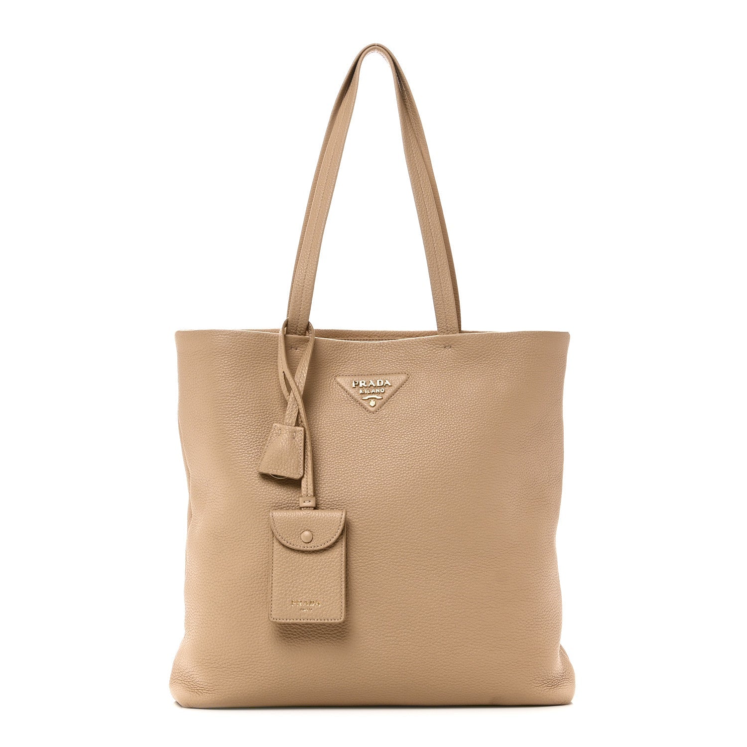 Prada Vitello Daino Soft Large Tote Bag Sabbia