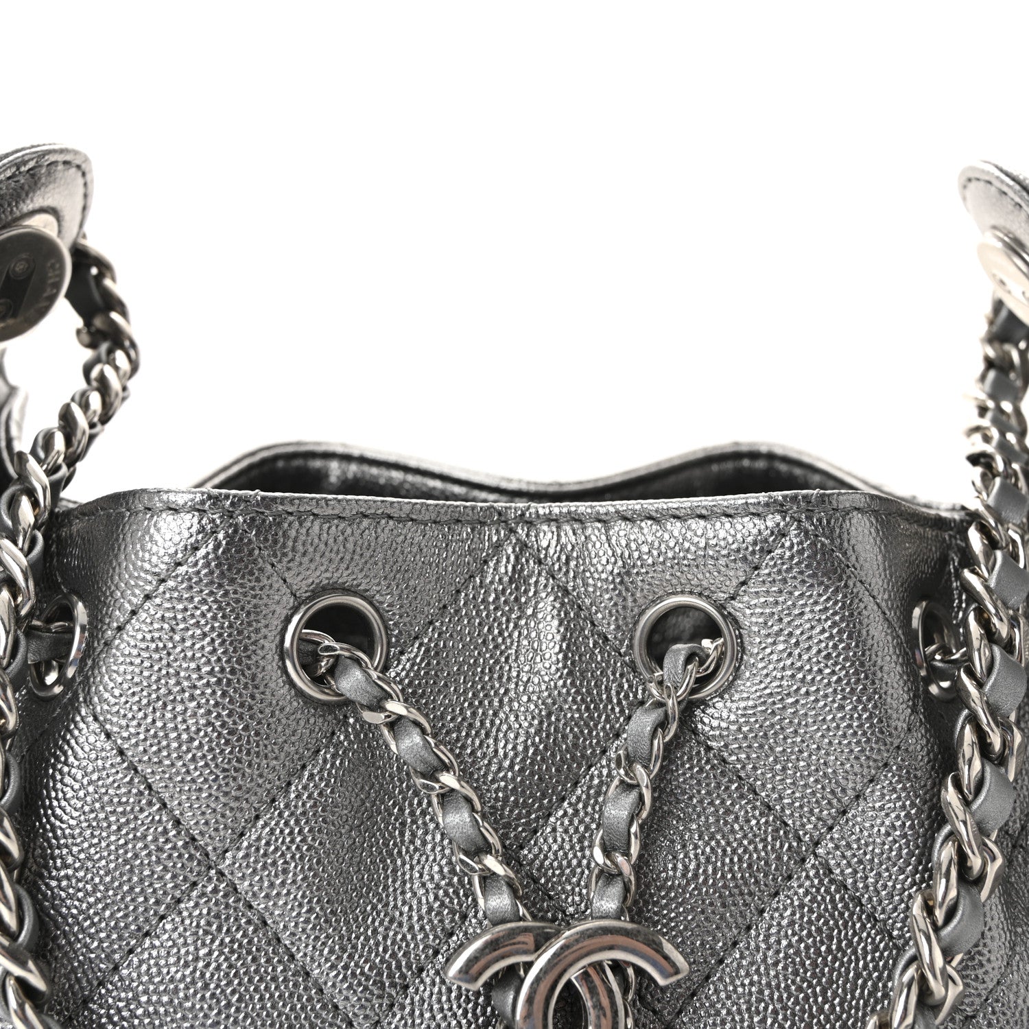 Chanel Metallic Caviar Quilted Mini Chanel 25 Handbag Anthracite