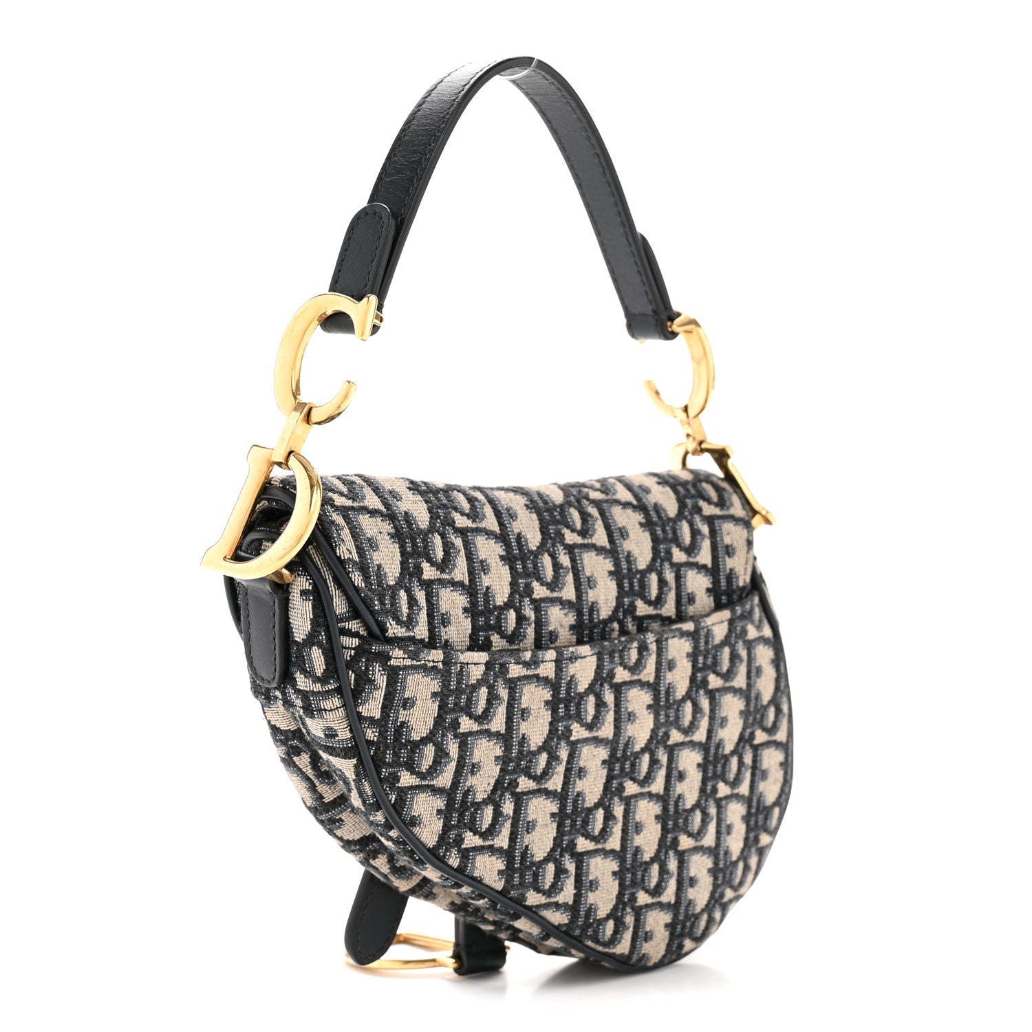 Christian Dior Oblique Mini Saddle Bag Blue