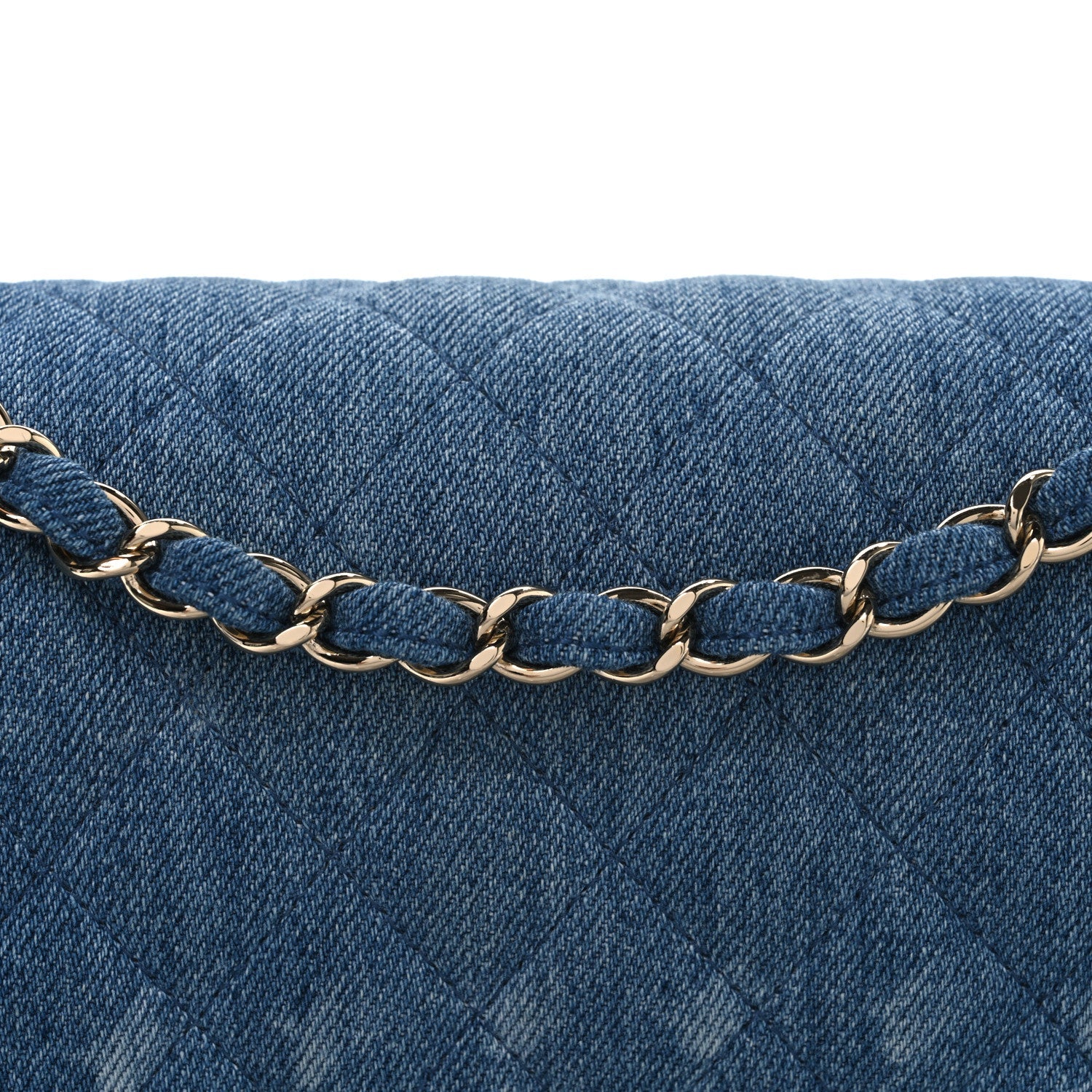 Chanel Denim Quilted Medium Double Flap Blue