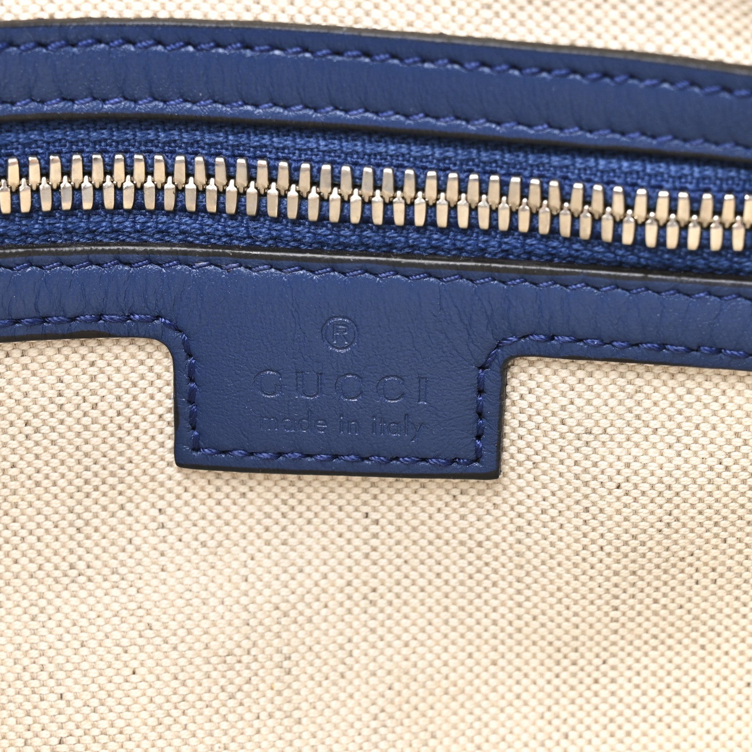 Gucci Calfskin GG Tennis Embossed Medium Wristlet Messenger Bag Intense Metal Blue