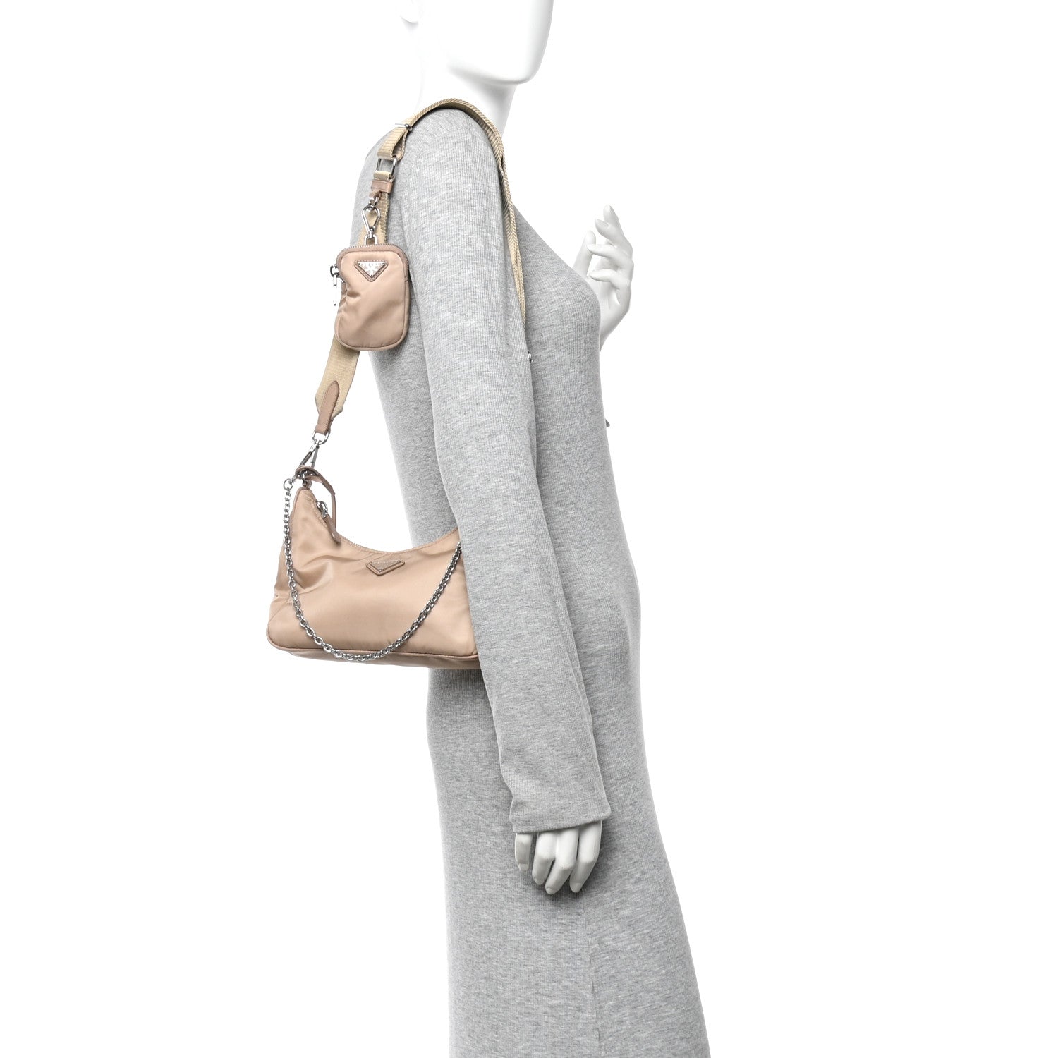 Prada Nylon Re-Edition 2005 Shoulder Bag Cammeo