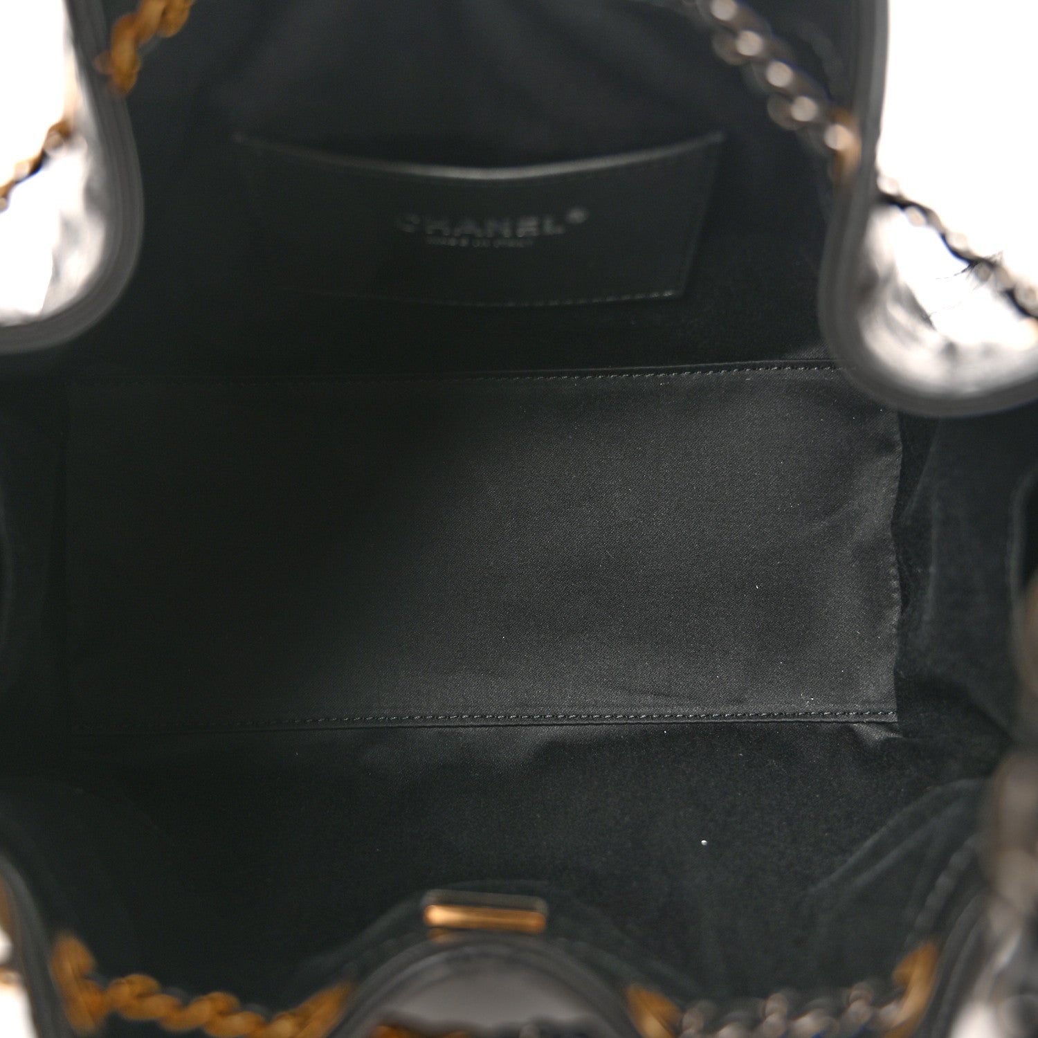 Chanel Shiny Crumpled Calfskin Quilted Small Chanel 25 Handbag Black