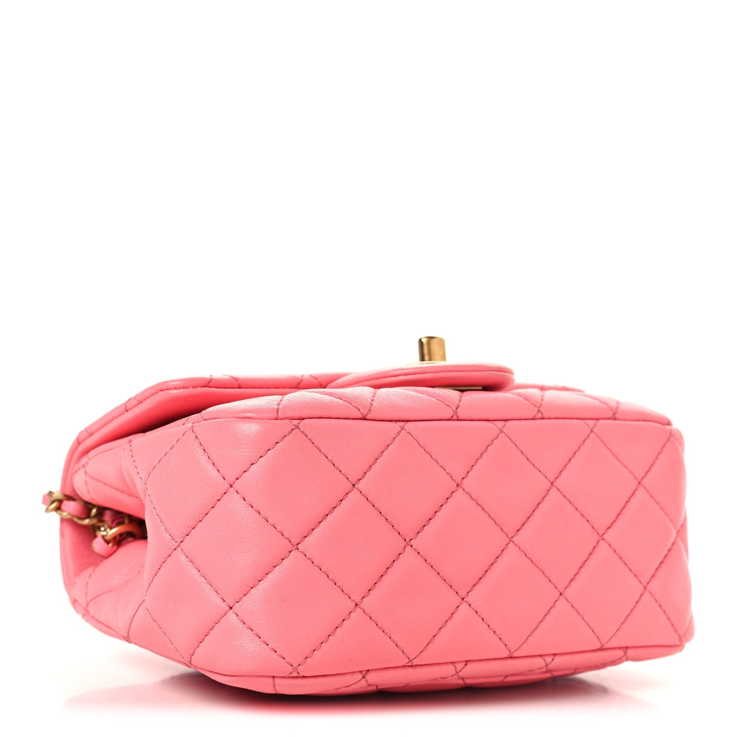 Chanel Lambskin Quilted Mini Pearl Crush Flap Pink