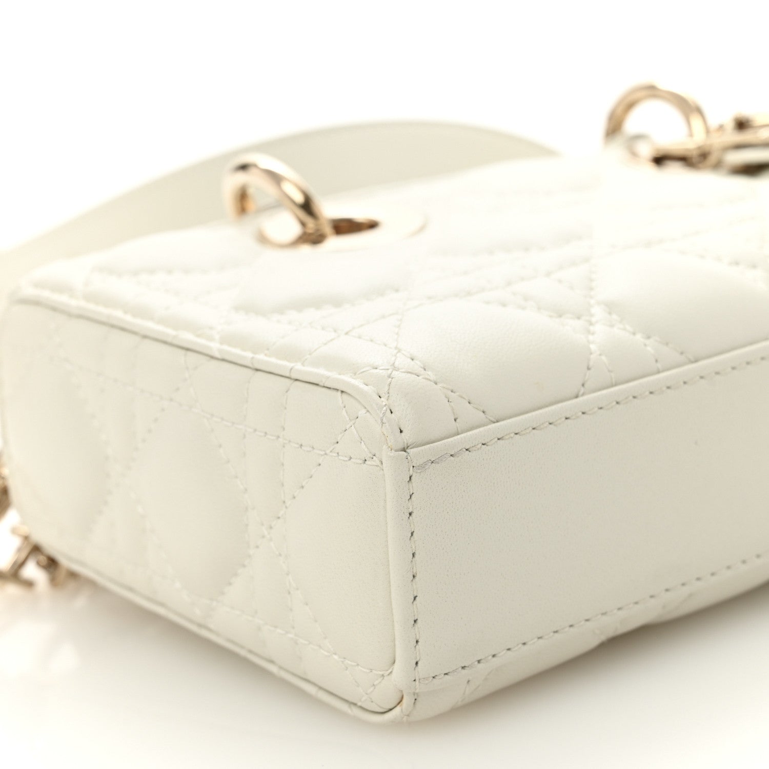 Christian Dior Lambskin Cannage Small Lady D-Joy Latte