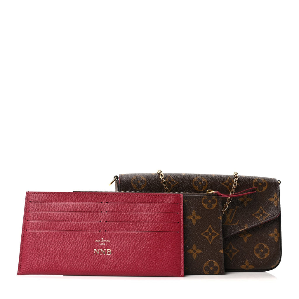 Louis Vuitton Monogram Pochette Felicie Chain Wallet Fuchsia