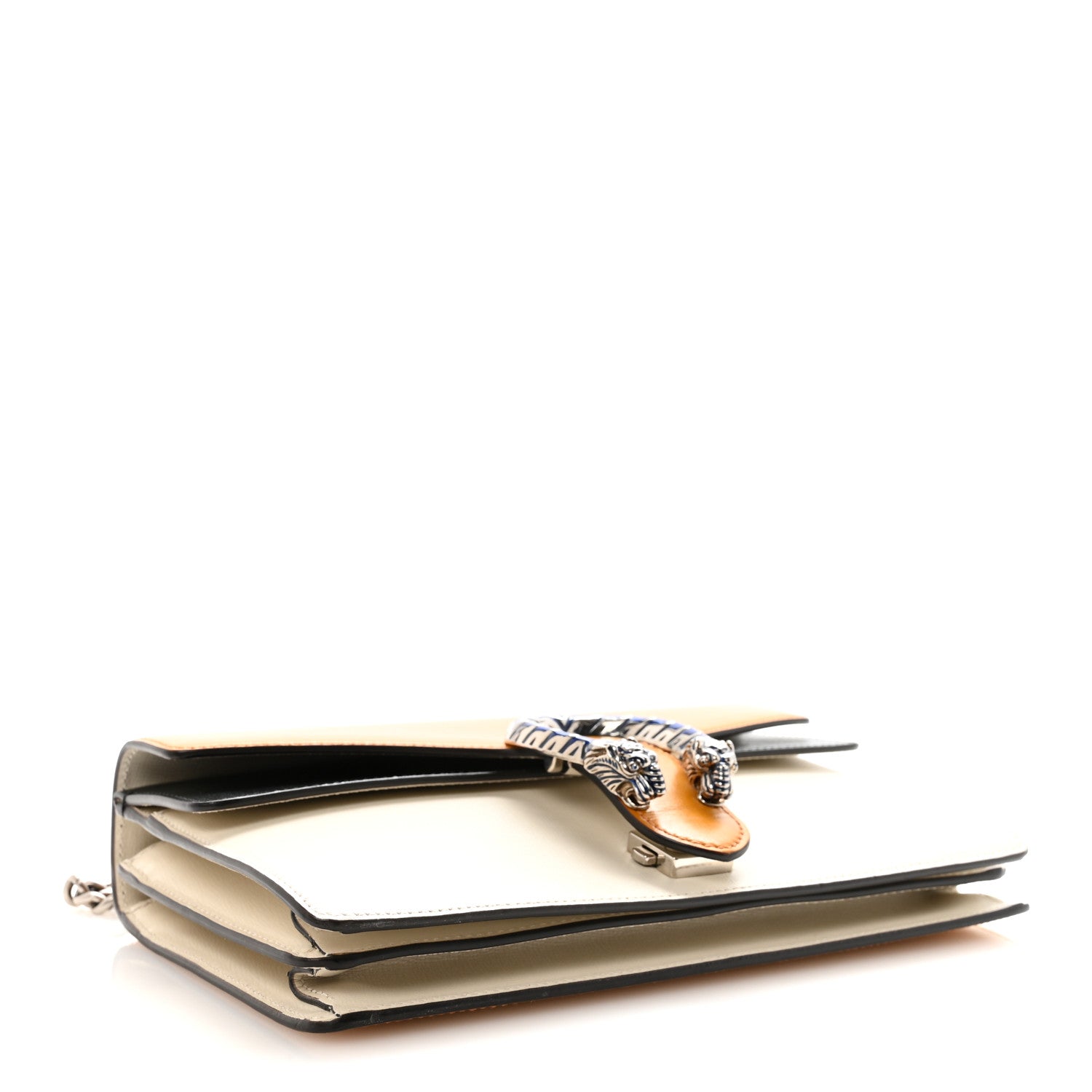 Gucci Azalea Calfskin Enamel Tri-Color Small Dionysus Shoulder Bag Mystic White Sun Oil Black Electric Blue
