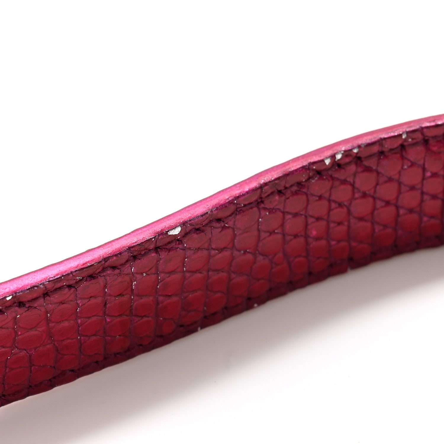 Christian Dior Metallic Lizard Small Diorama Flap Bag Fuchsia