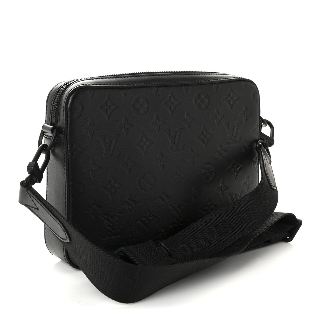 Louis Vuitton Calfskin Monogram Shadow Duo Messenger Black