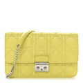 Christian Dior Lambskin Cannage Miss Dior Promenade Pouch Citron