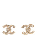 Crystal Timeless CC Earrings Light Gold
