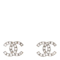 Baguette Crystal CC Earrings Silver