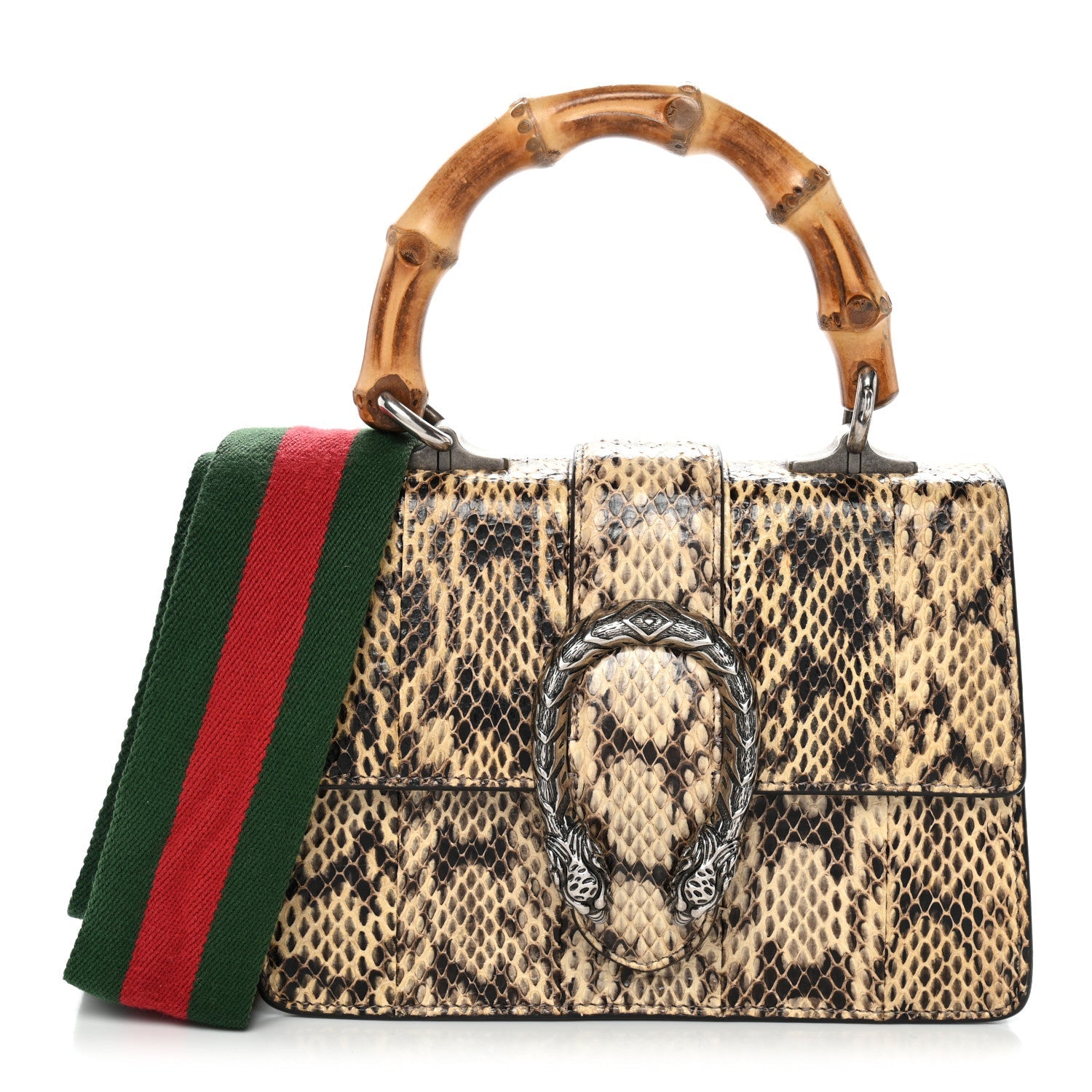 Gucci Snakeskin Bamboo Web Mini Dionysus Top Handle Bag