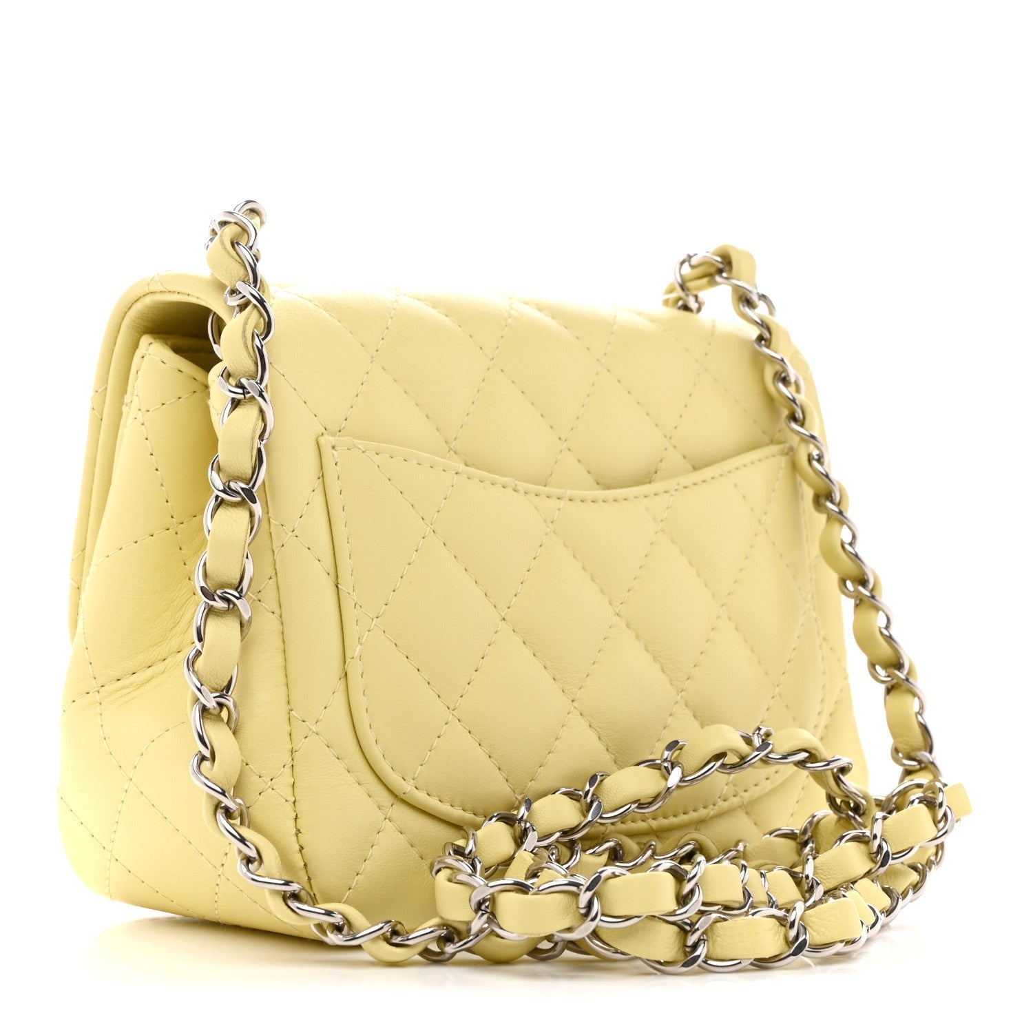 Chanel Lambskin Quilted Mini Square Flap Yellow