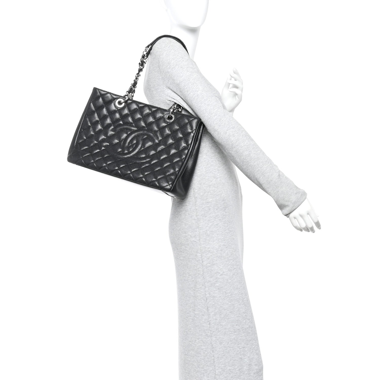 Chanel Caviar Quilted Grand Shopping Tote GST Black