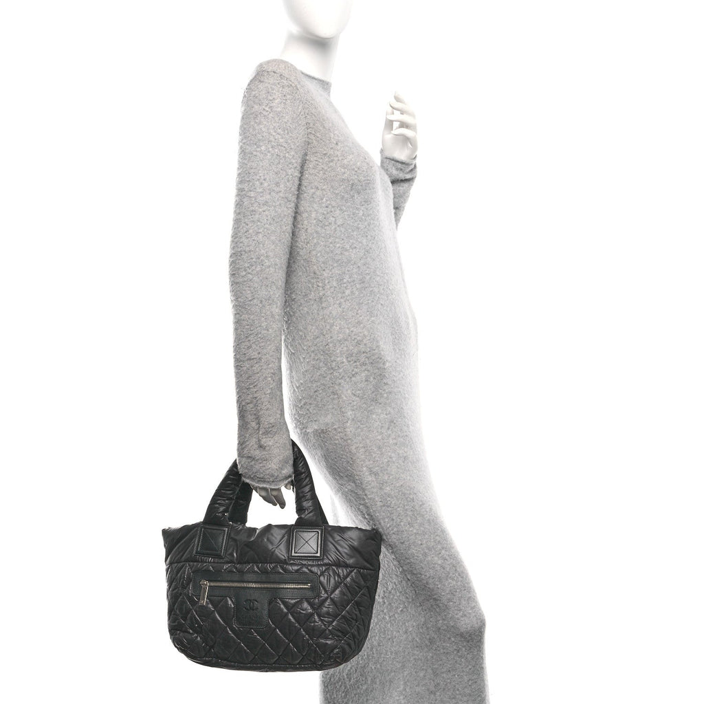 Chanel Nylon Quilted Small Coco Cocoon Tote Black