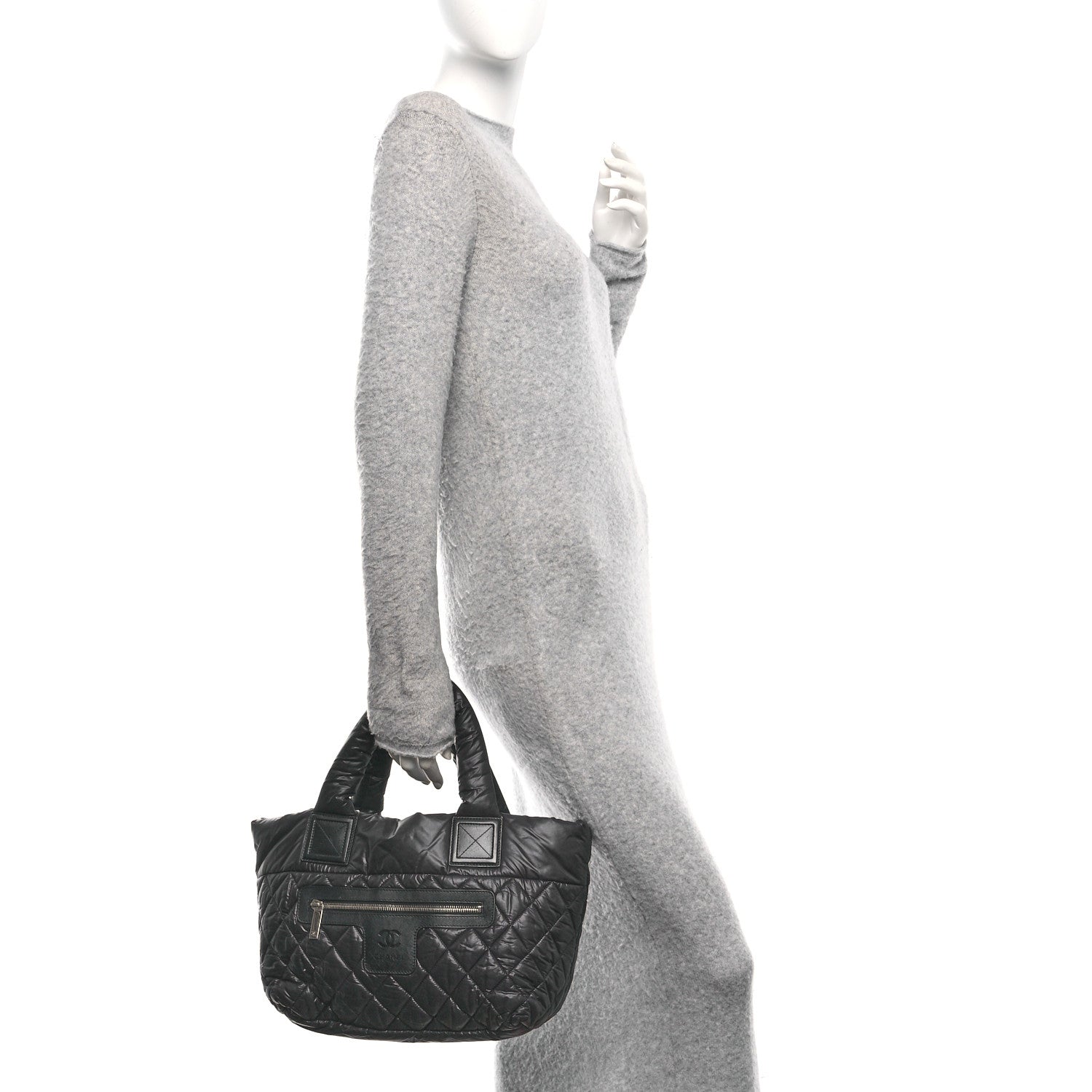 Chanel Nylon Quilted Small Coco Cocoon Tote Black