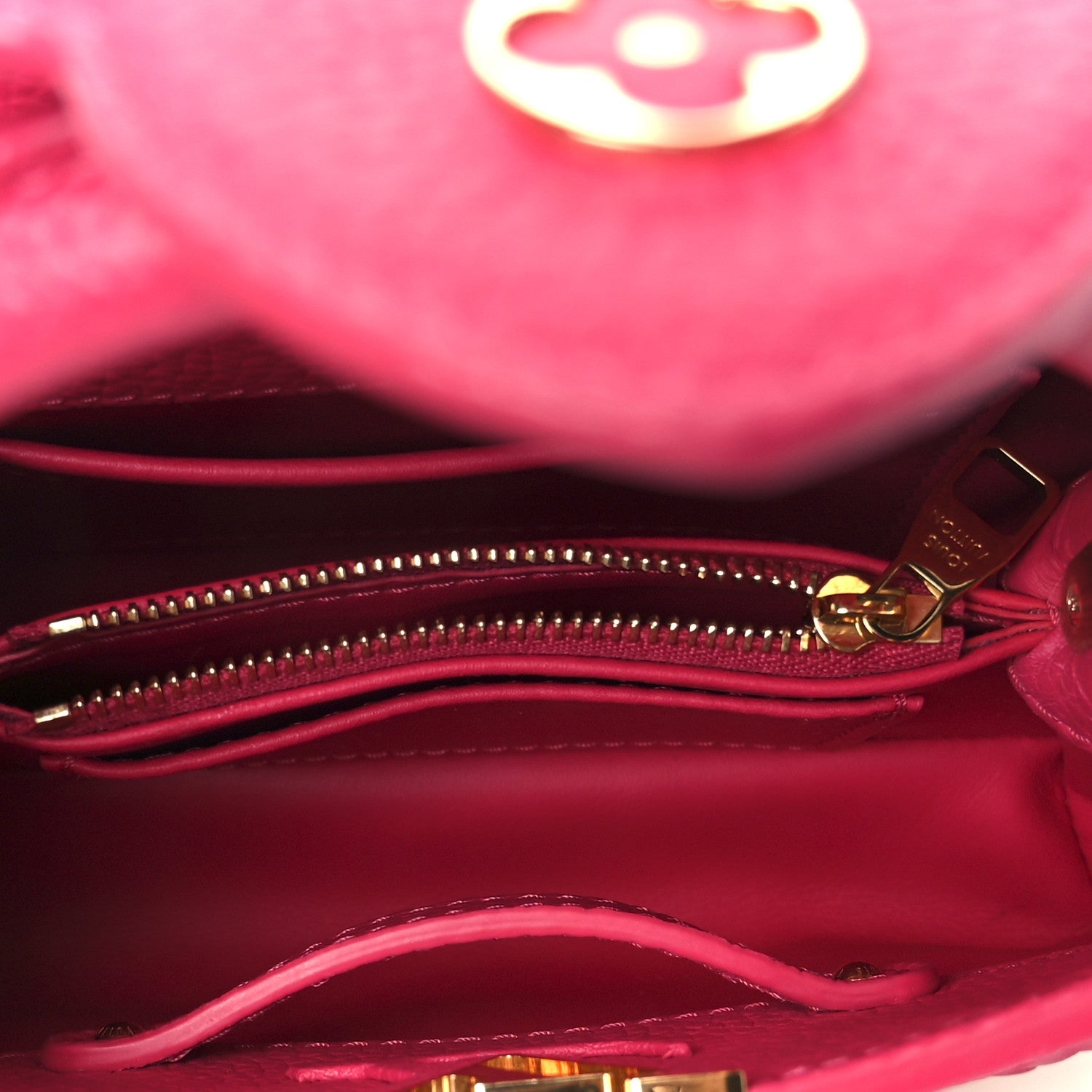 Louis Vuitton Rattan Taurillon Capucines Mini Magenta